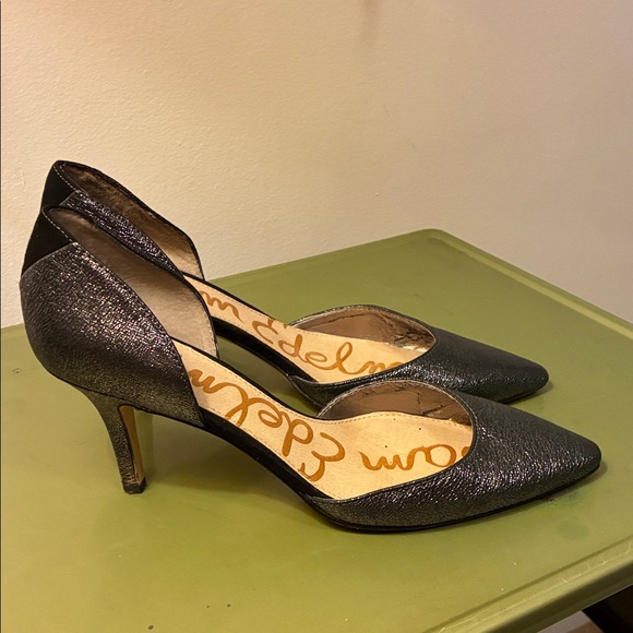 Sam Edelman Black Pointed Toe Kitten Heels - Picture 2 of 11